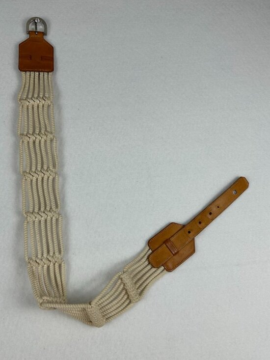 Guy LaRoche Paris | Designer Leather and Rope Belt, 35\